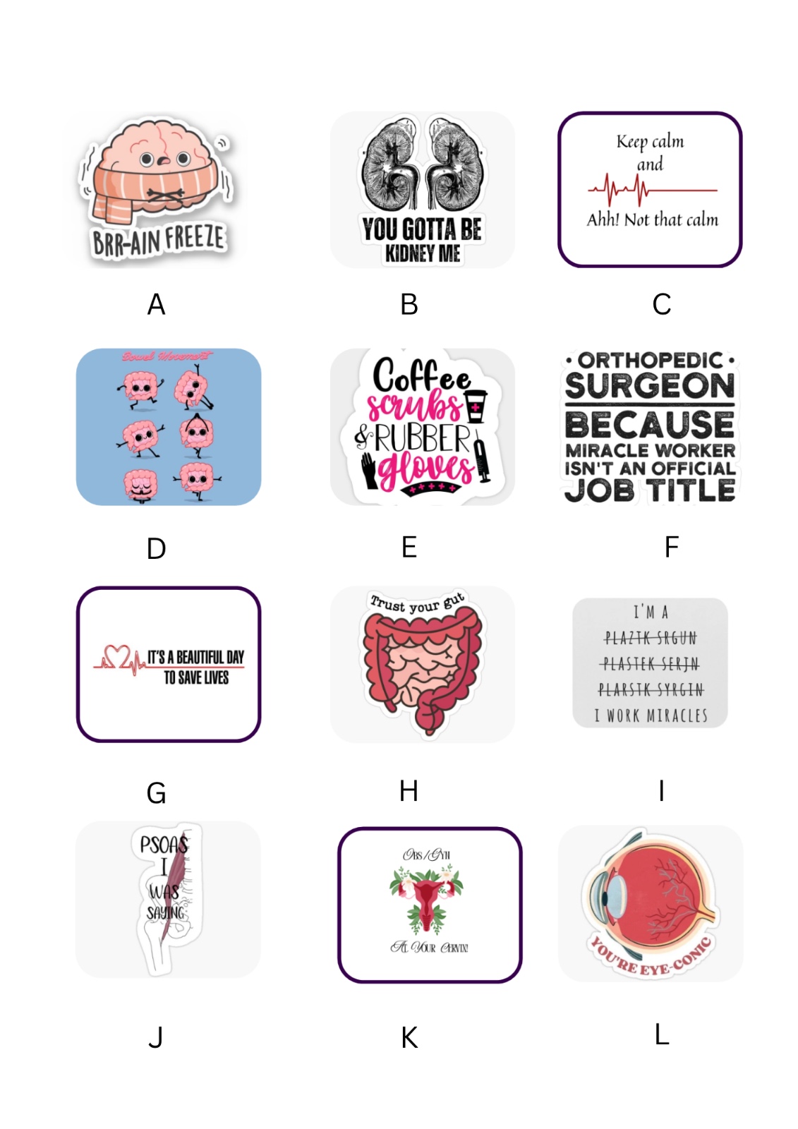 Sticker designs sheet 1